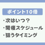 楽天ポイント10倍はいつ開催?