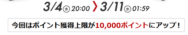 楽天スーパーセール上限10,000ポイント
