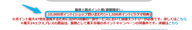 楽天スーパーセール上限10,000ポイント